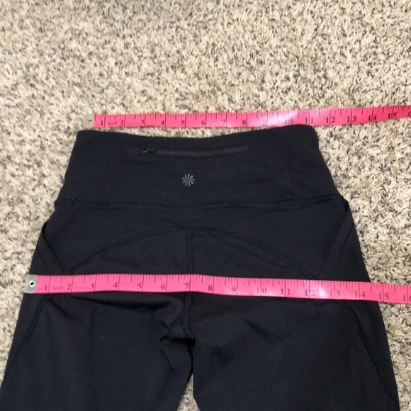 Athleta Lightening Stash Pocket Tights Size XSP XS Petite Black Mesh Reflective - Picture 7 of 11